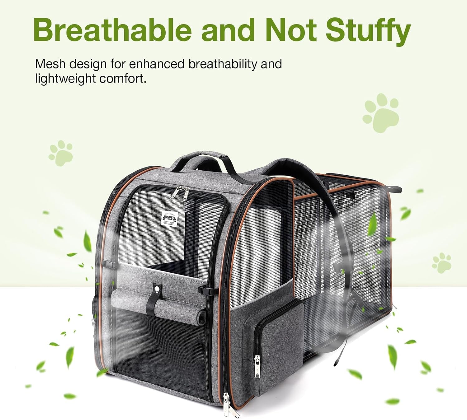 Expandable Large Cat Backpack Carrier - Perfect for Small Dogs & Medium Cats up to 18 lbs, Travel-Friendly & Foldable, Stylish Grey Design