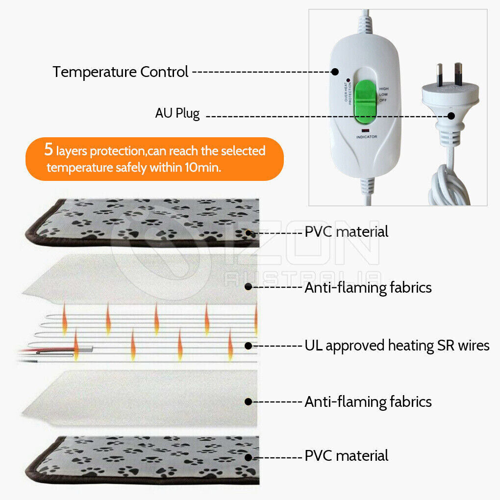 Ultimate Large Waterproof Electric Heat Mat for Pets - Cozy Warmer Pad with AU Plug