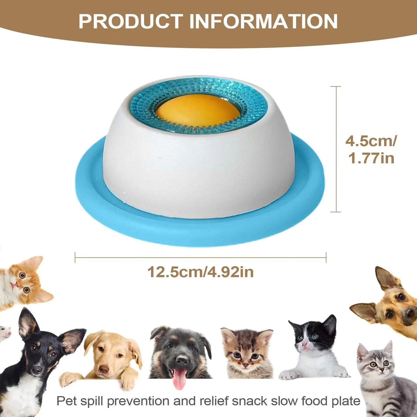 Calming Lick Bowl for Dogs & Cats - Non-Slip Slow Feeder with Rotating Lick Ball for Anxiety Relief & Engaging Mealtime Fun!