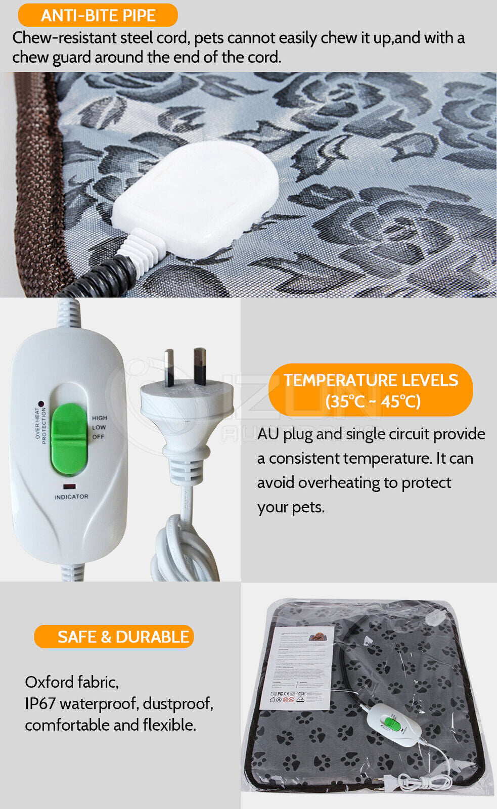 Ultimate Large Waterproof Electric Heat Mat for Pets - Cozy Warmer Pad with AU Plug