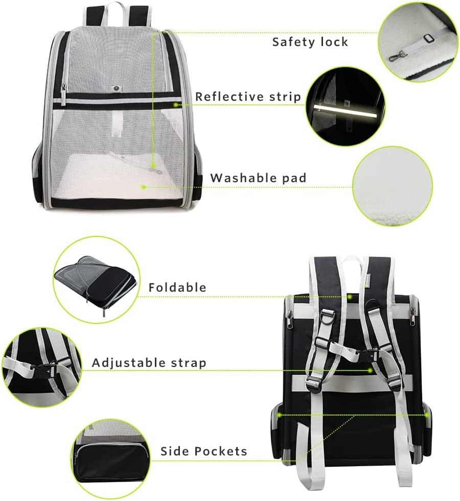Revolutionary Bubble Backpack Pet Carrier for Cats and Dogs - Stylish Grey Design